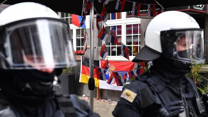 England fans clash with Serbian supporters before Euro 2024 match