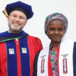 AUN President, Frazier, and new student