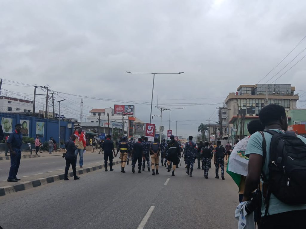 Security agencies out in Ikeja lagos