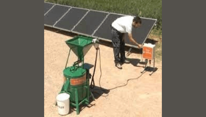 solar-powered grinding machine