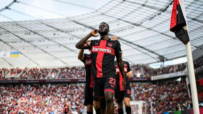 Victor Boniface's stoppage-time goal seals 4-3 win for Leverkusen over Wolfsburg