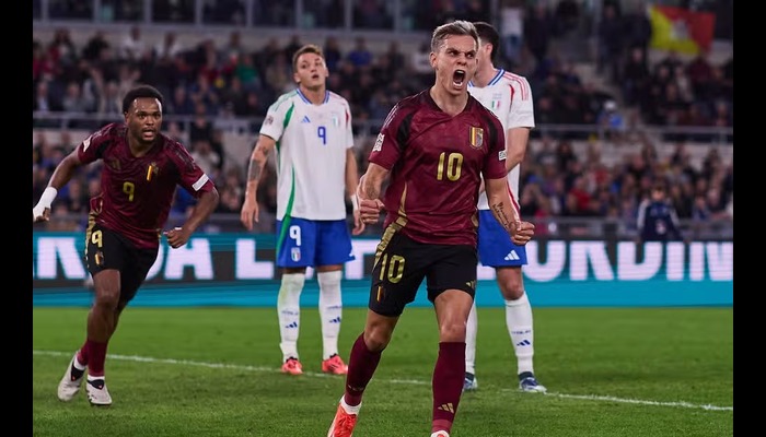 Belgium hold 10-man Italy in Nations League thriller
