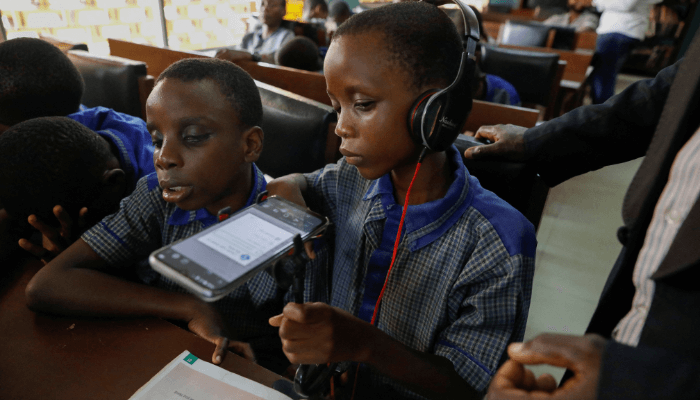 Visually-impaired pupils