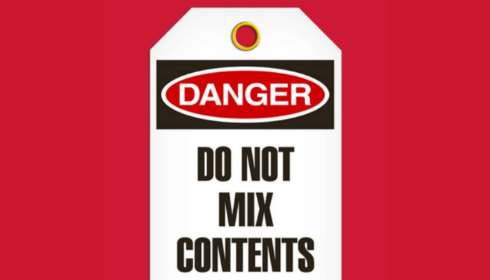 Dangerous products not to mix