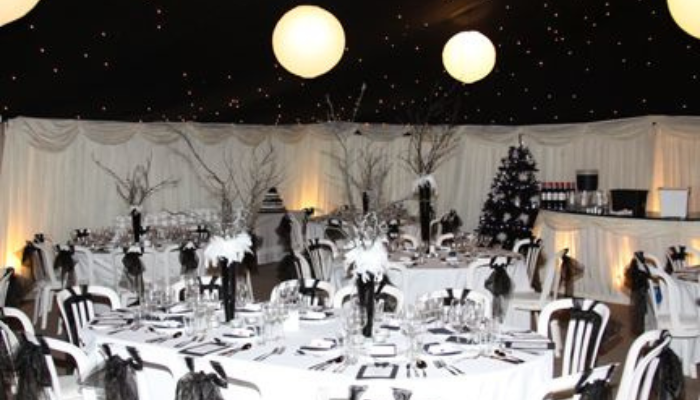 Black and white ball theme party