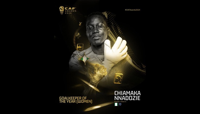 Nnadozie retains CAF Women's Goalkeeper of the Year Award