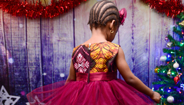 Christmas clothes and hair