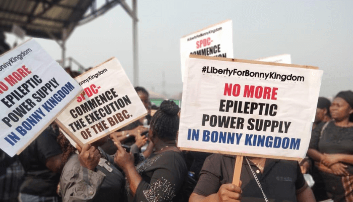 Bonny protests