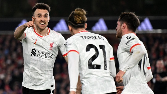 Jota's goal earns Liverpool 1-1 draw at Nottingham Forest