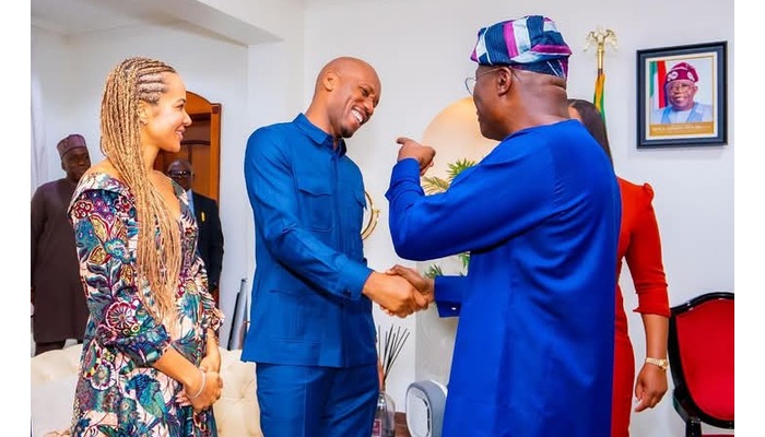 Governor Babajide Sanwo-Olu hosts Chelsea legend Didier Drogba