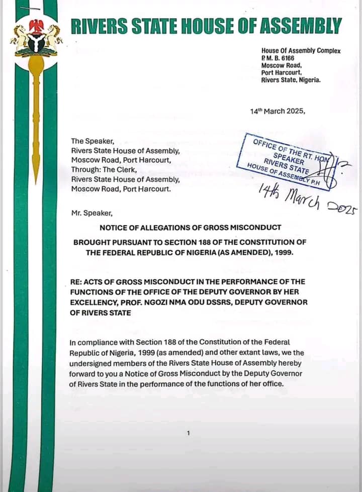 Fubara impeachment notice