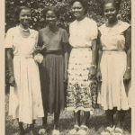 The picture above was in 1953 on their graduation day, From the left side to the right: Florence Gabrielle Abiola Adeniran (née Martins), Olusolape Folaşade Ifaturoti (née Akinkugbe), Grace Aweni Alele-Williams (née Alele), Adetowun O̩molara Ogunseye (née Banjo)