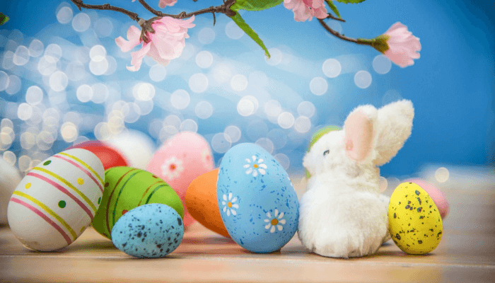 Easter eggs and rabbits