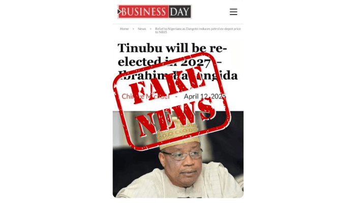 False attribution of article to BusinessDay