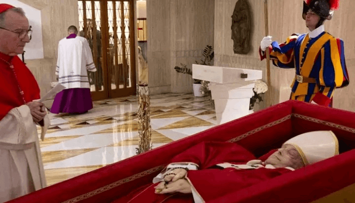 Pictures: Vatican releases photos of Pope Francis in open casket