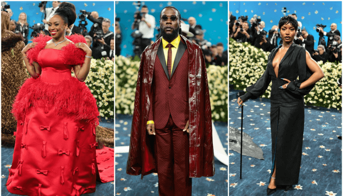 Pictures: Burna boy, Chimamanda, Ayra starr shine at this year's MET gala