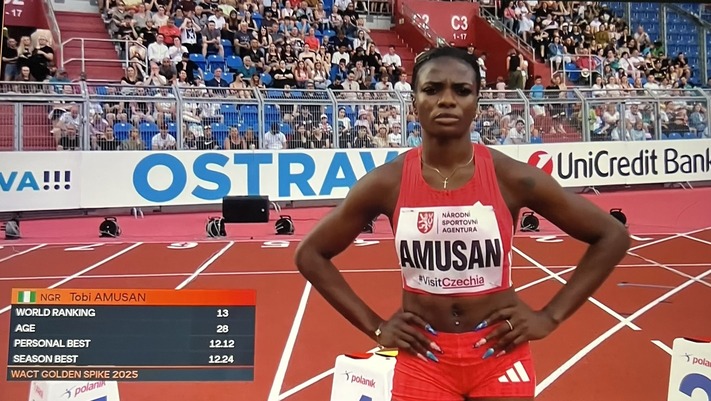 Tobi Amusan wins 100m hurdles at Ostrava Golden Spike meet