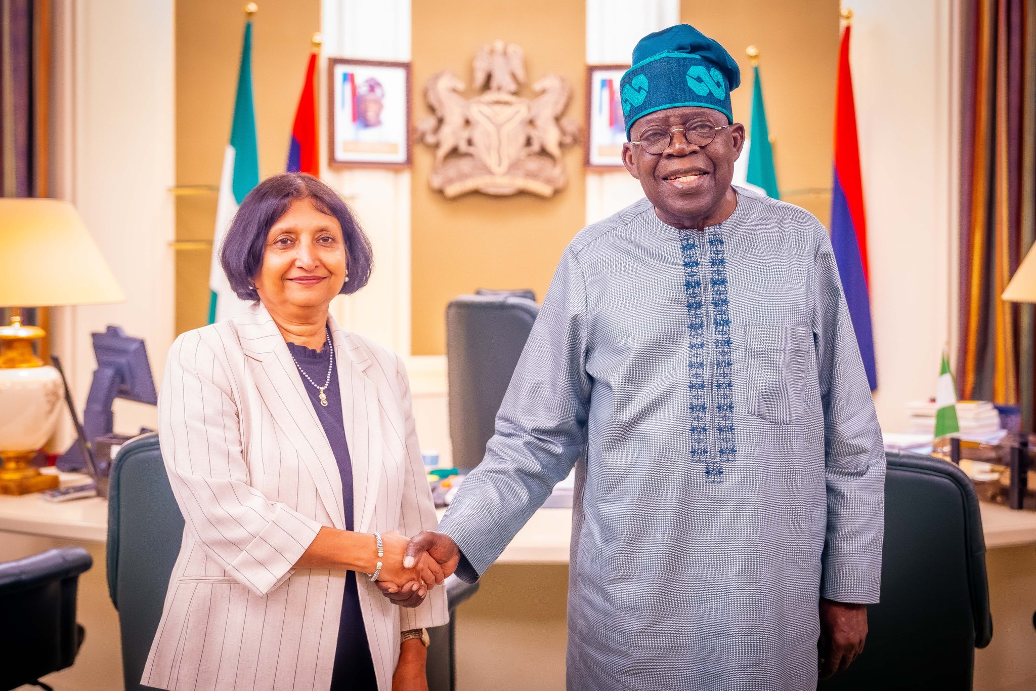 President Tinubu and Managing Director & Chief Financial Officer World Bank Group, Anshula Kant