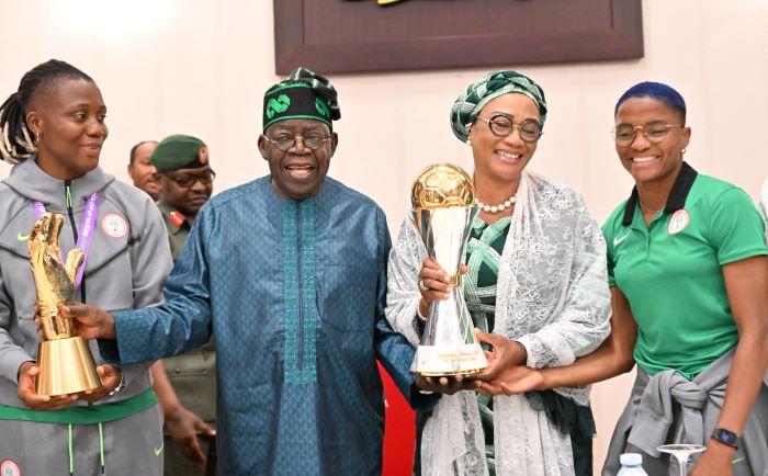 Tinubu honours Super Falcons with national awards, $100,000 each, houses