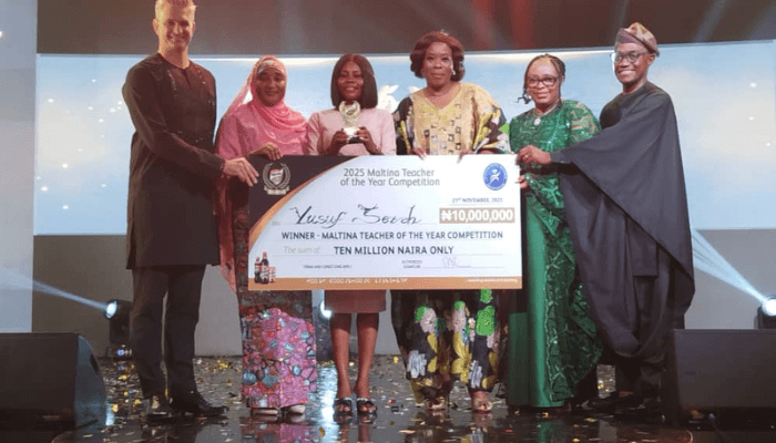 Yusuf, Maltina Teacher of the Year receives N10m cash prize