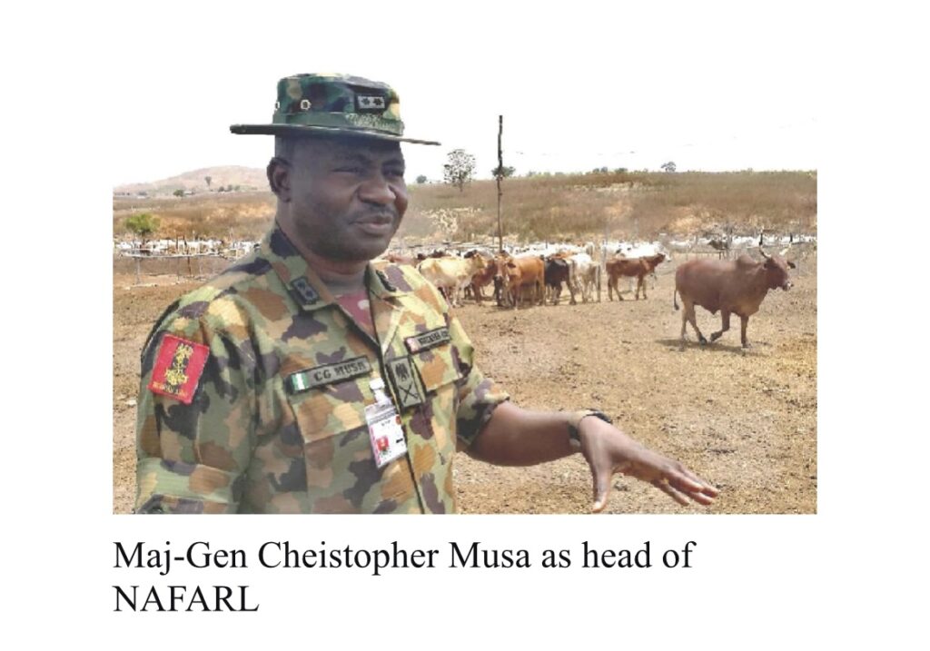 Maj-Gen Cheistopher Musa as head of NAFARL