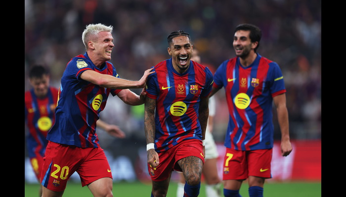 Raphinha double sinks Real Madrid as Barcelona retain Spanish Super Cup