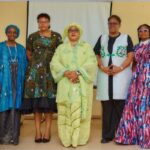 The Dev-Afrique team and the Honourable Commissioner for Women Affairs and Social Development, after a successful Policy Sensitization Workshop in Kaduna State on July 22, 2025. L-R: Khadijah Abdullahi, Associate, Dev-Afrique Development Advisors; Sainaan Dati, Project Manager, Dev-Afrique Development Advisors; Hajiya Rabi Salisu, Honourable Commissioner, Ministry of Women Affairs & Social Development; Hansatu Adegbite, Senior Advisor and WEE Specialist, Dev-Afrique Development Advisors, Folasade Rojugbokan, Implementation Lead, Dev-Afrique Development Advisors